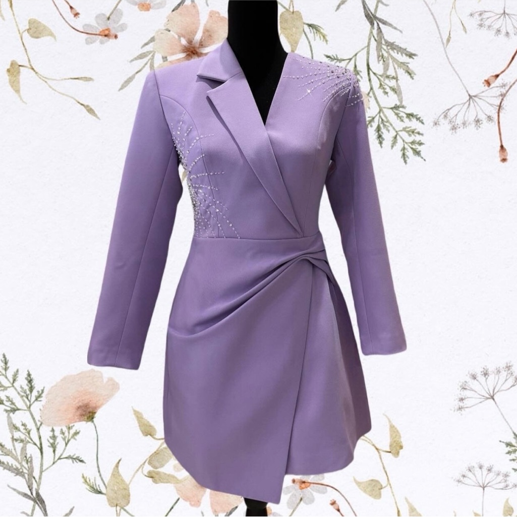 Purple Blazer Design Dress